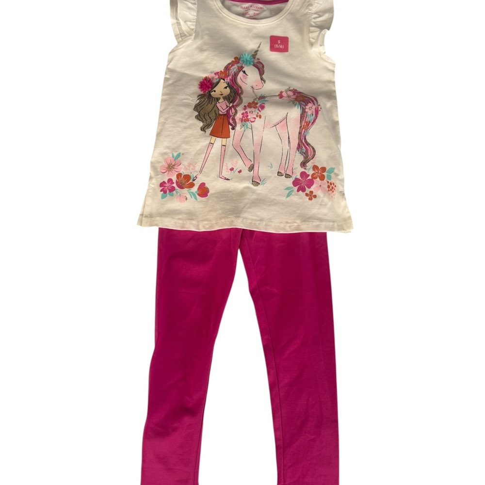 Isaac Mizrahi White Tee with Pink Accents